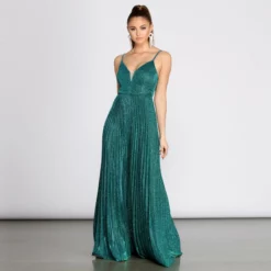 Windsor. Aida Glitter Shine Pleated A-Line Dress