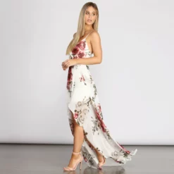 Windsor. Claire Floral Chiffon Wrap Dress 8 Windsor. Claire Floral Chiffon Wrap Dress -Deals Skirt Store 05002 0607 3