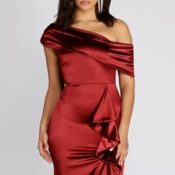 Windsor. Jane Satin Off Shoulder Dress -Deals Skirt Store 05002 0800 3 8a574a3b 8b67 4d1a 8dc4 e9da78b3474e