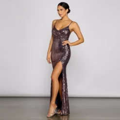 Windsor. Claire Sleeveless Sequin High-Slit Formal Dress 9 Windsor. Claire Sleeveless Sequin High-Slit Formal Dress -Deals Skirt Store 05002 1130 4 bd295c37 80df 4512 b8c1 e71886b63117