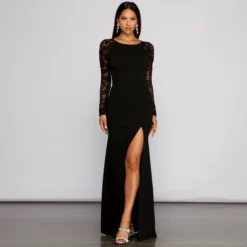 Windsor. Scarlett Formal High Slit Lace Mermaid Dress