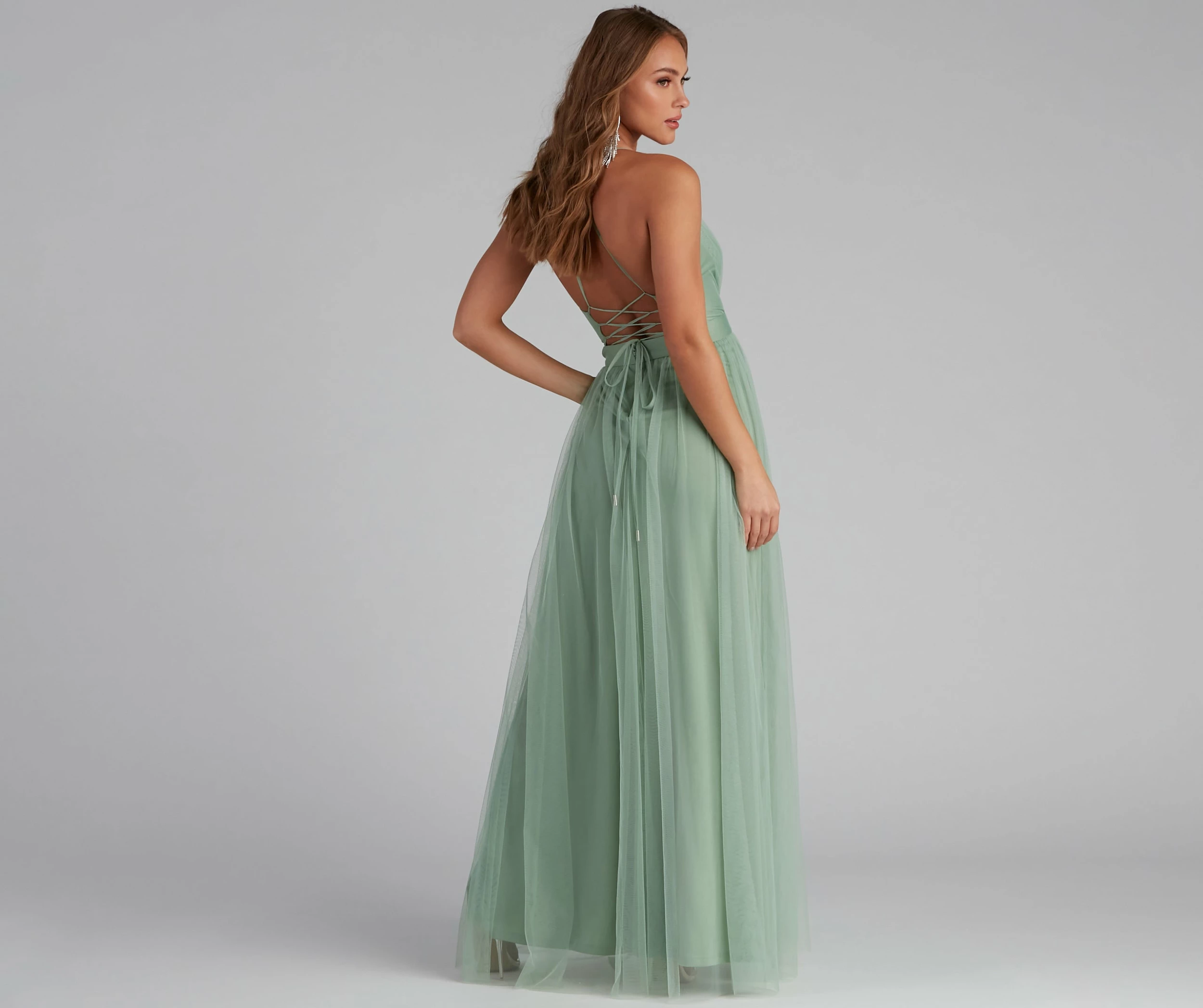 Windsor. Saylor Formal Double Slit Tulle Dress 9 Windsor. Saylor Formal Double Slit Tulle Dress - Image 7