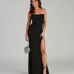Windsor. Kaia Strapless High Slit Formal Dress