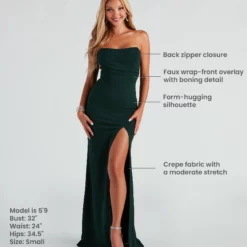 Windsor. Kaia Strapless High Slit Formal Dress -Deals Skirt Store 05002 1205 9