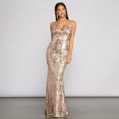 Windsor. Liana Formal Sequin Scroll Mermaid Dress -Deals Skirt Store 05002 1227 6 ba591ace 50e5 46fc 89c7 5e3b437edf40