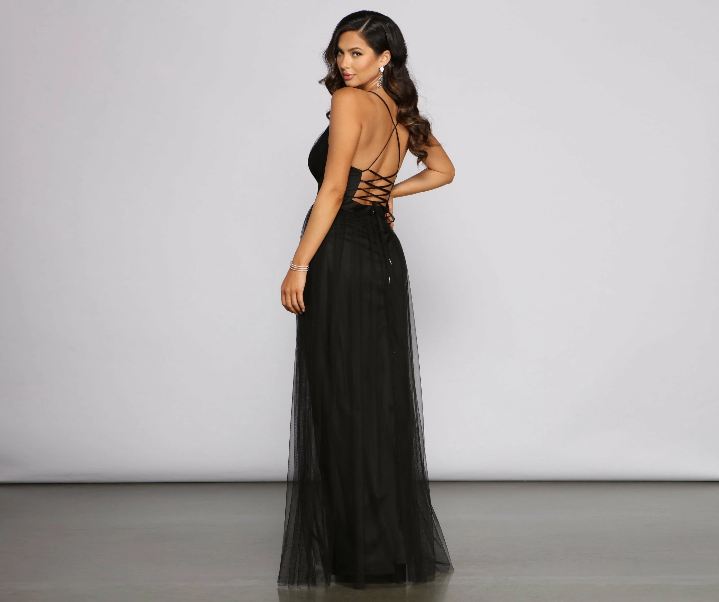 Windsor. Saylor Formal Double Slit Tulle Dress 19 Windsor. Saylor Formal Double Slit Tulle Dress - Image 17