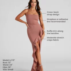 Windsor. Tiffany Sleeveless High Slit Formal Dress -Deals Skirt Store 05002 1242 9