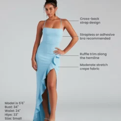 Windsor. Tiffany Sleeveless High Slit Formal Dress -Deals Skirt Store 05002 1369 9