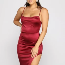 Windsor. Lola High Slit Satin Dress 2 -Deals Skirt Store 05002 1383 3
