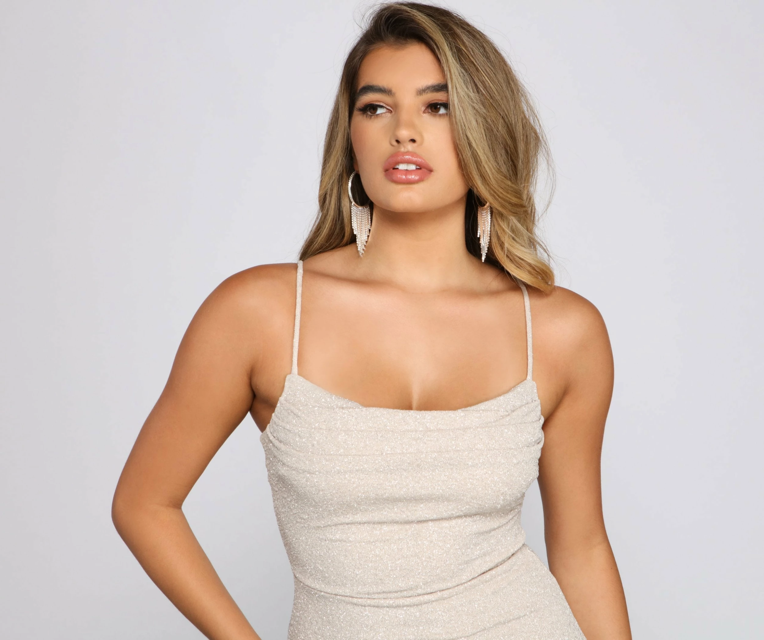 Windsor. Lola Formal High Slit Glitzy Glitter Dress 5 Windsor. Lola Formal High Slit Glitzy Glitter Dress - Image 3