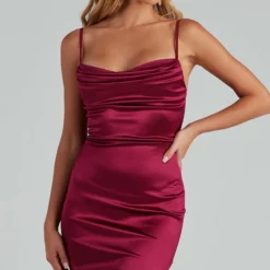 Windsor. Lola High Slit Satin Dress 2 -Deals Skirt Store 05002 1422 4