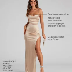 Windsor. Lola High Slit Satin Dress -Deals Skirt Store 05002 1457 9