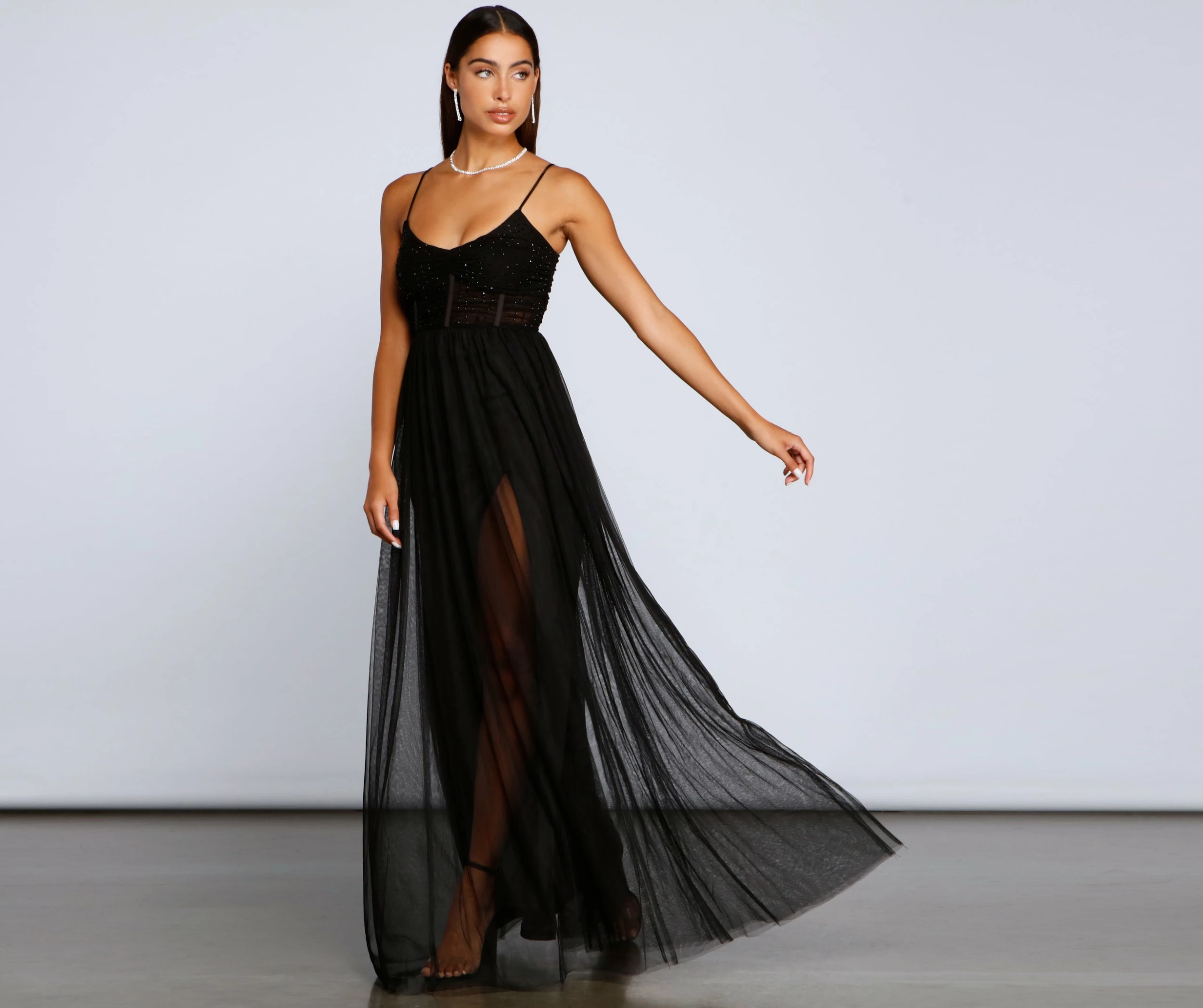 Windsor. Rachel Rhinestone Mesh Formal Dress 3 Windsor. Rachel Rhinestone Mesh Formal Dress