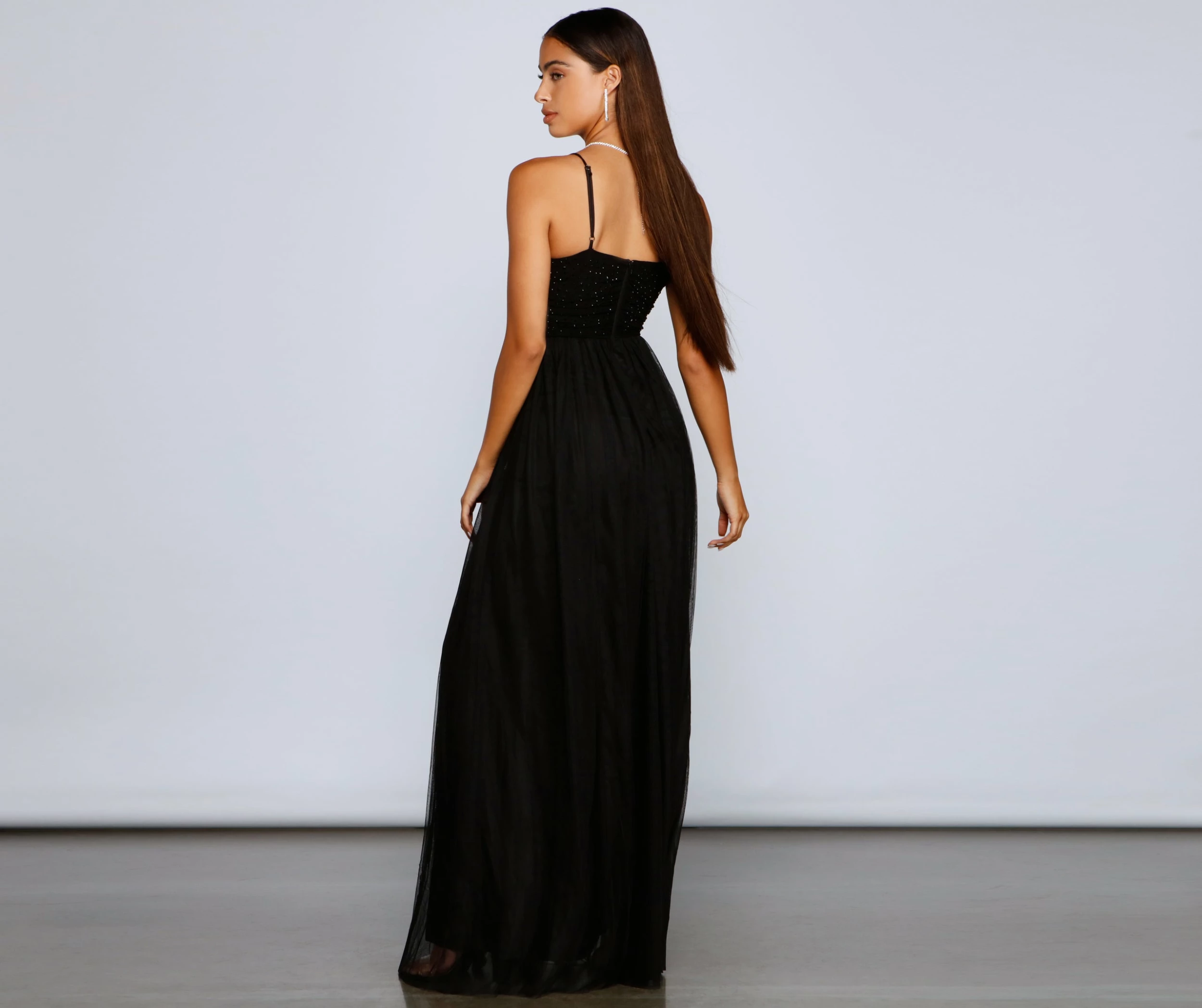 Windsor. Rachel Rhinestone Mesh Formal Dress 4 Windsor. Rachel Rhinestone Mesh Formal Dress - Image 2