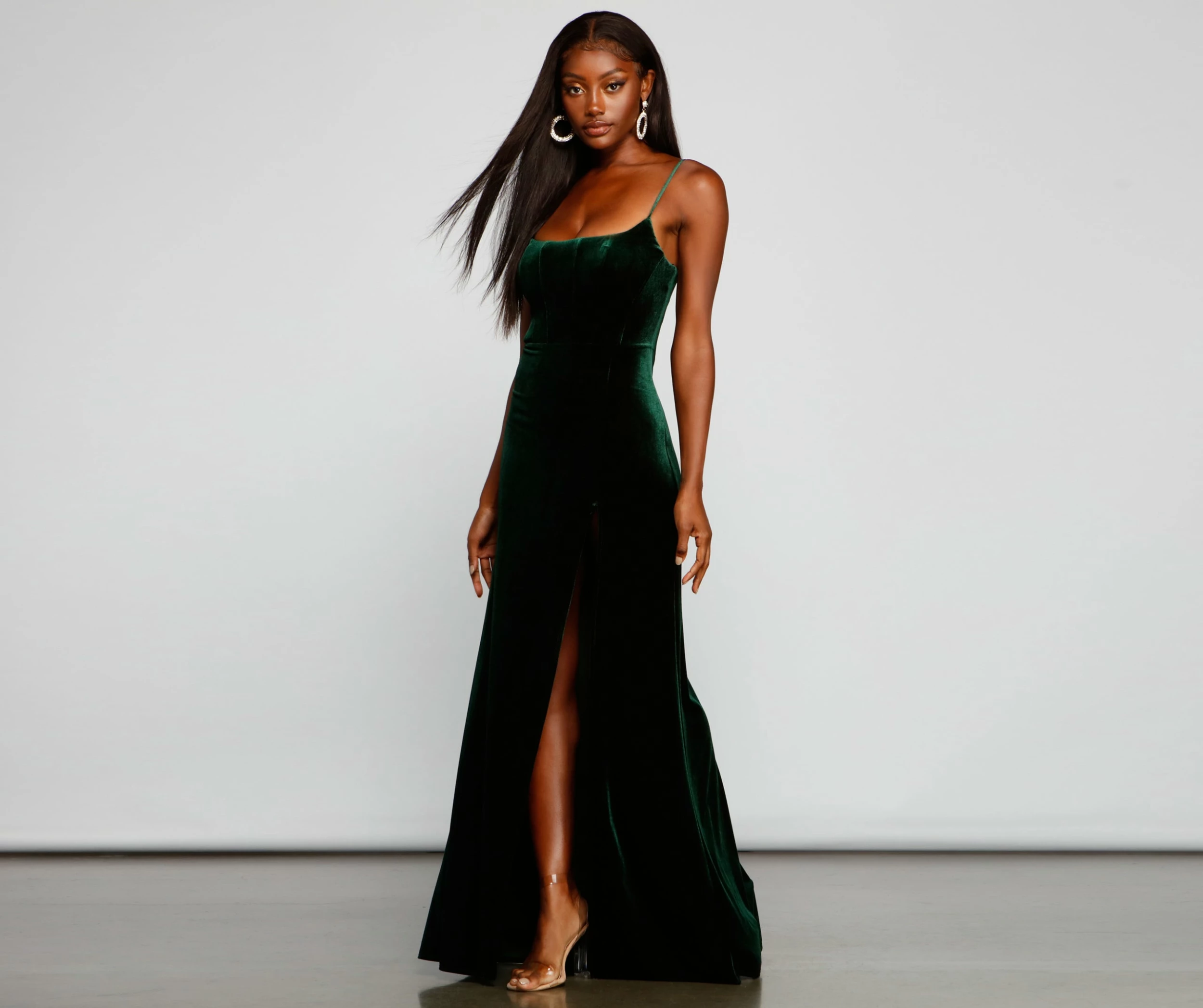 Windsor. Liv Formal High Slit Velvet Dress 5 Windsor. Liv Formal High Slit Velvet Dress - Image 3