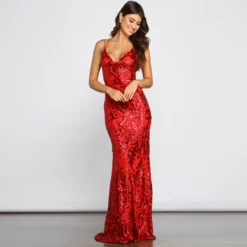 Windsor. Lila Formal Open-Back Sequin Mermaid Dress -Deals Skirt Store 05002 1558 1