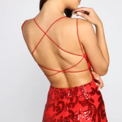 Windsor. Lila Formal Open-Back Sequin Mermaid Dress -Deals Skirt Store 05002 1558 4