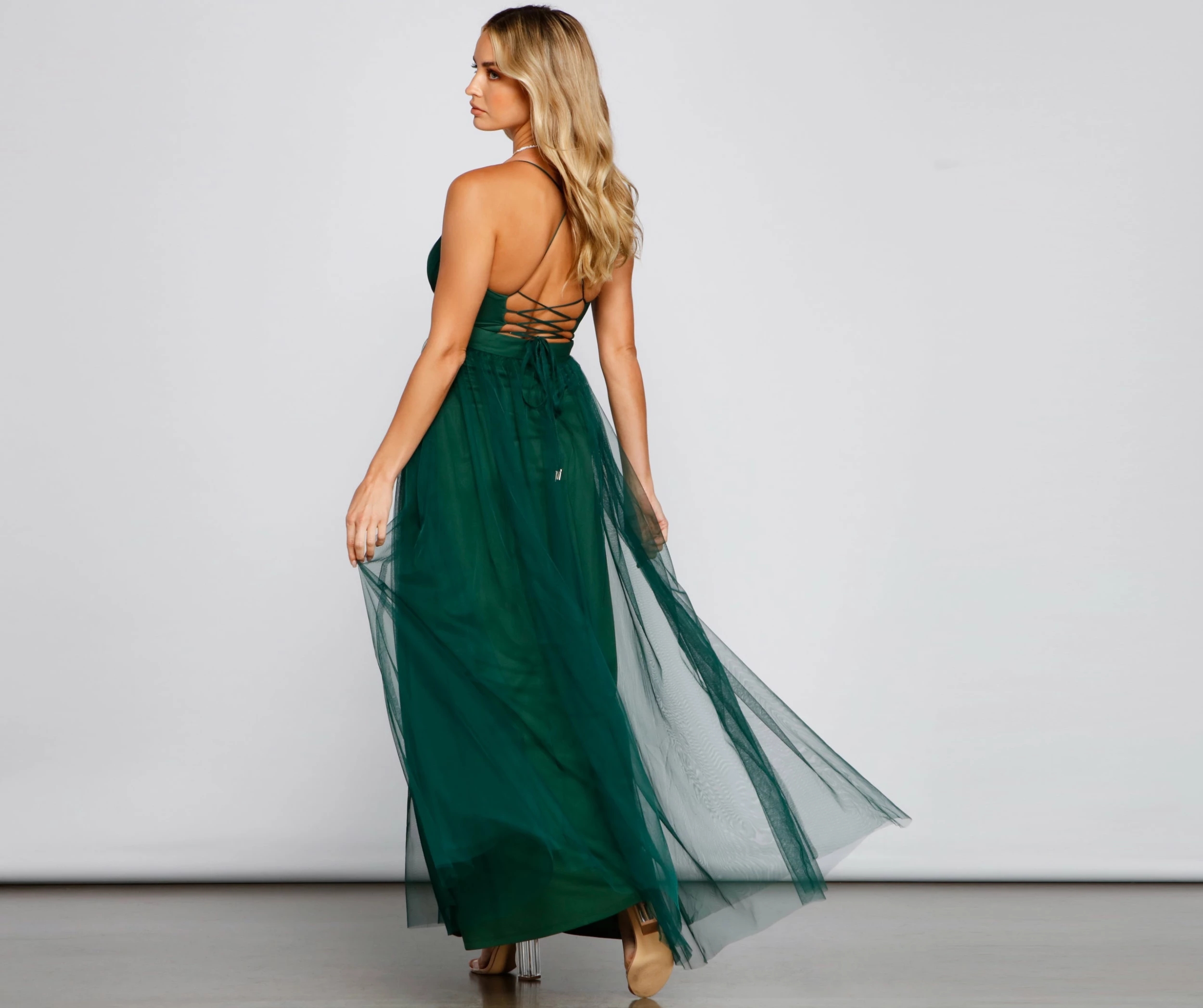 Windsor. Saylor Formal Double Slit Tulle Dress 4 Windsor. Saylor Formal Double Slit Tulle Dress - Image 2