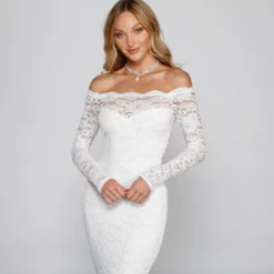 Windsor. Betty Formal Off The Shoulder Lace Dress -Deals Skirt Store 05002 1705 4
