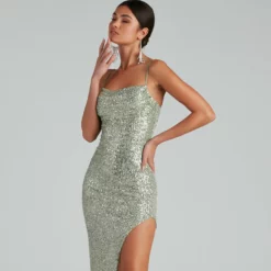 Windsor. Fatima Sequin Cowl Neck Bodycon Formal Dress 25 Windsor. Fatima Sequin Cowl Neck Bodycon Formal Dress -Deals Skirt Store 05002 1777 4