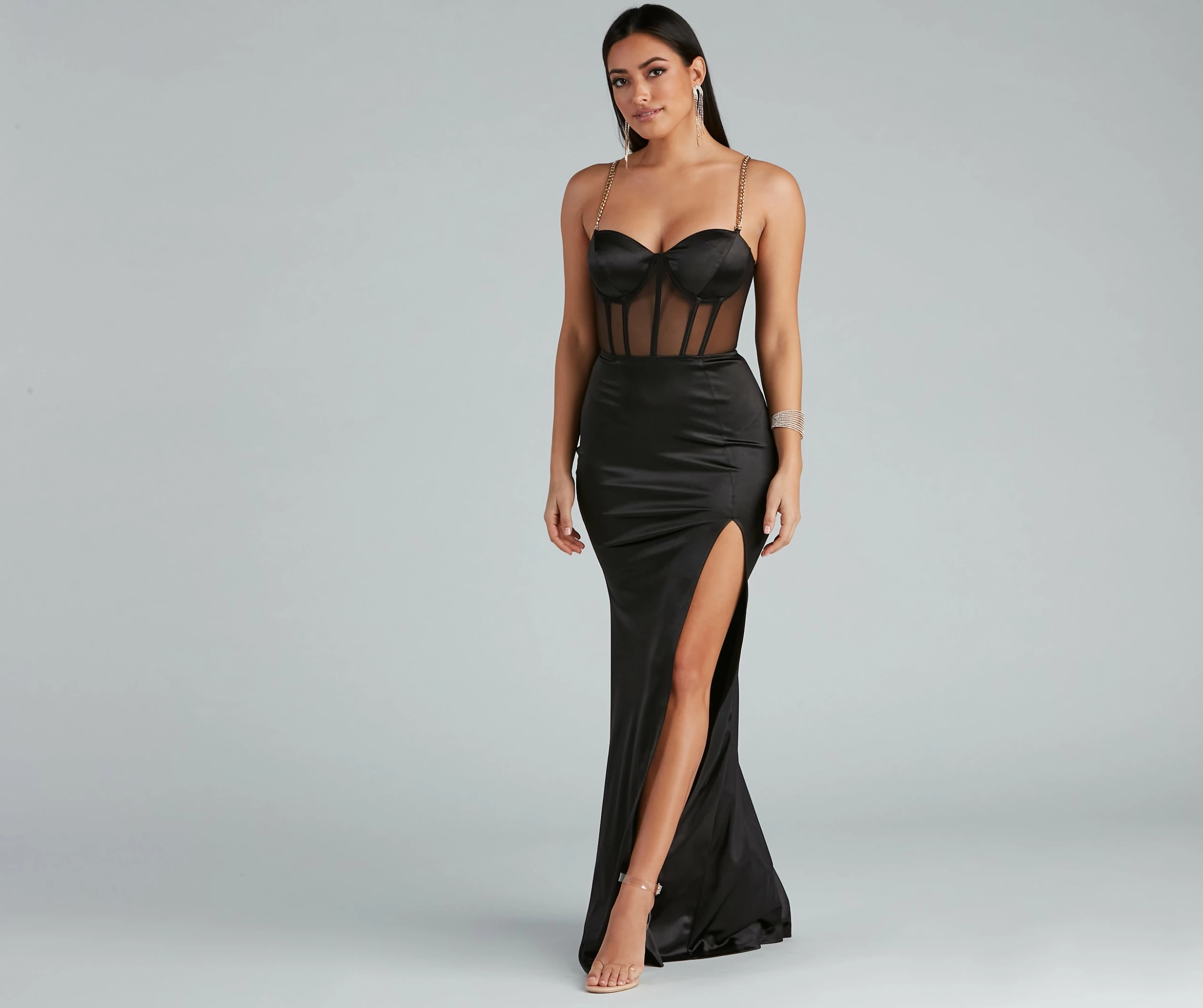Windsor. Amiah Formal High Slit Corset Dress 5 Windsor. Amiah Formal High Slit Corset Dress - Image 3