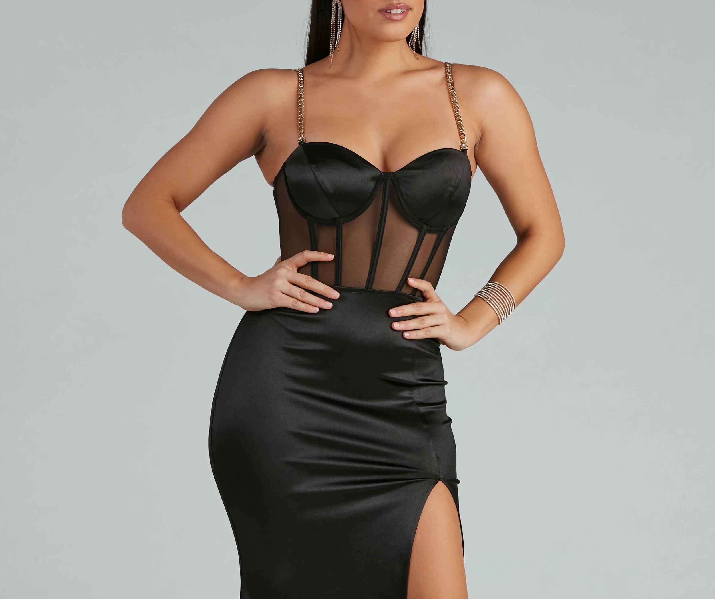 Windsor. Amiah Formal High Slit Corset Dress 6 Windsor. Amiah Formal High Slit Corset Dress - Image 4