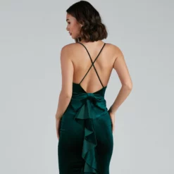 Windsor. Margot Formal Ruffled Velvet Dress 13 Windsor. Margot Formal Ruffled Velvet Dress -Deals Skirt Store 05002 1825 4