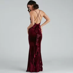 Windsor. Margot Formal Ruffled Velvet Dress 15 Windsor. Margot Formal Ruffled Velvet Dress -Deals Skirt Store 05002 1828 2