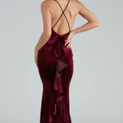 Windsor. Margot Formal Ruffled Velvet Dress 17 Windsor. Margot Formal Ruffled Velvet Dress -Deals Skirt Store 05002 1828 4