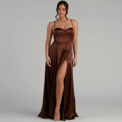 Windsor. Jaxine Formal Satin Corset Dress