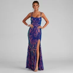 Windsor. Polly Formal High Slit Sequin Dress -Deals Skirt Store 05002 1846 3