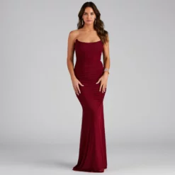 Windsor. Cassidy Strapless Trumpet Formal Dress