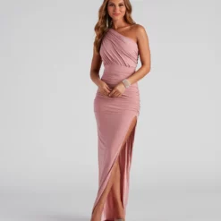 Windsor. Adora Formal One-Shoulder Ruched Dress 38 Windsor. Adora Formal One-Shoulder Ruched Dress -Deals Skirt Store 05002 2072 1