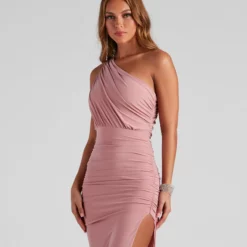 Windsor. Adora Formal One-Shoulder Ruched Dress 41 Windsor. Adora Formal One-Shoulder Ruched Dress -Deals Skirt Store 05002 2072 4
