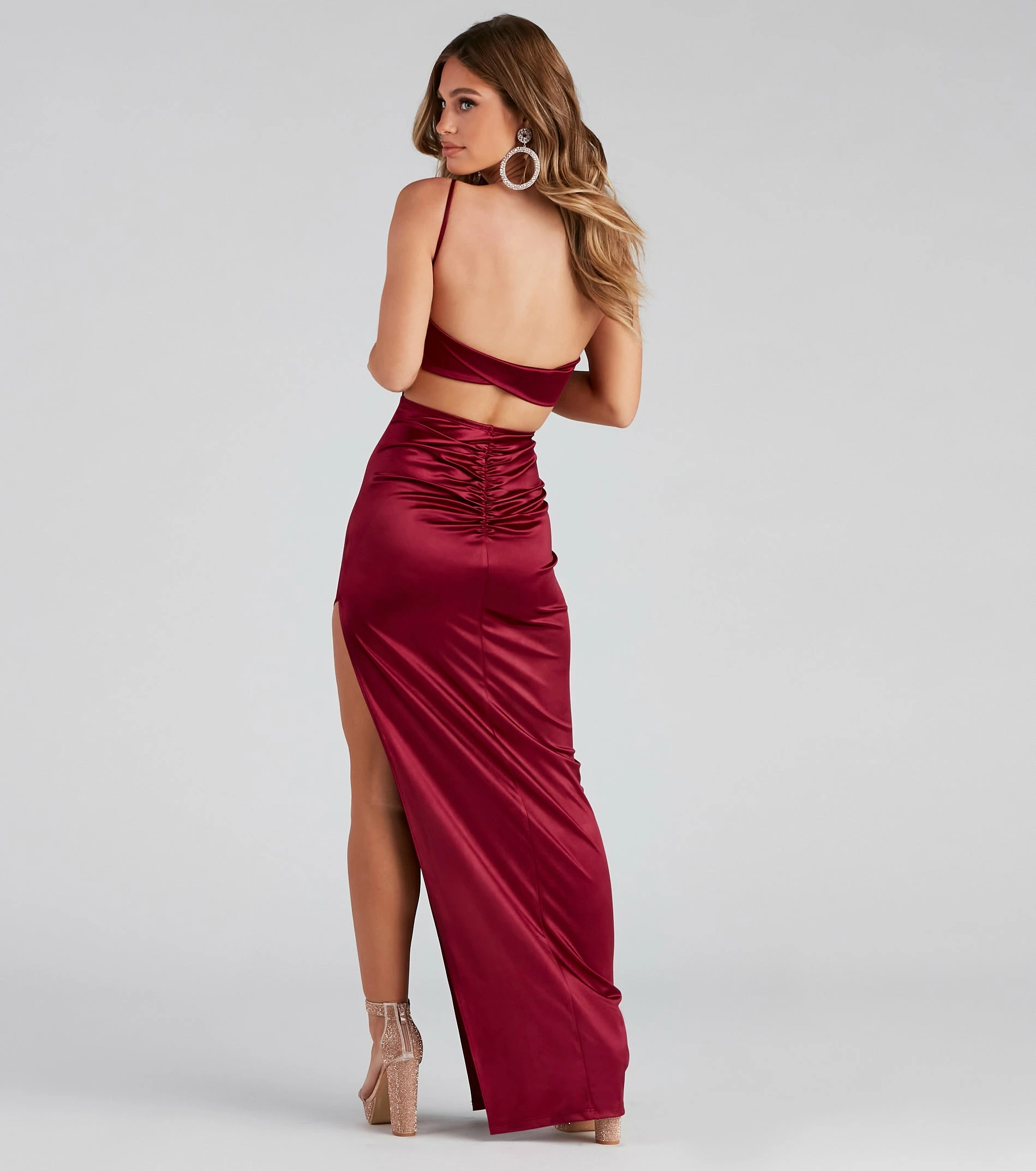Windsor. Maude Formal High Slit Satin Dress 5 Windsor. Maude Formal High Slit Satin Dress - Image 3