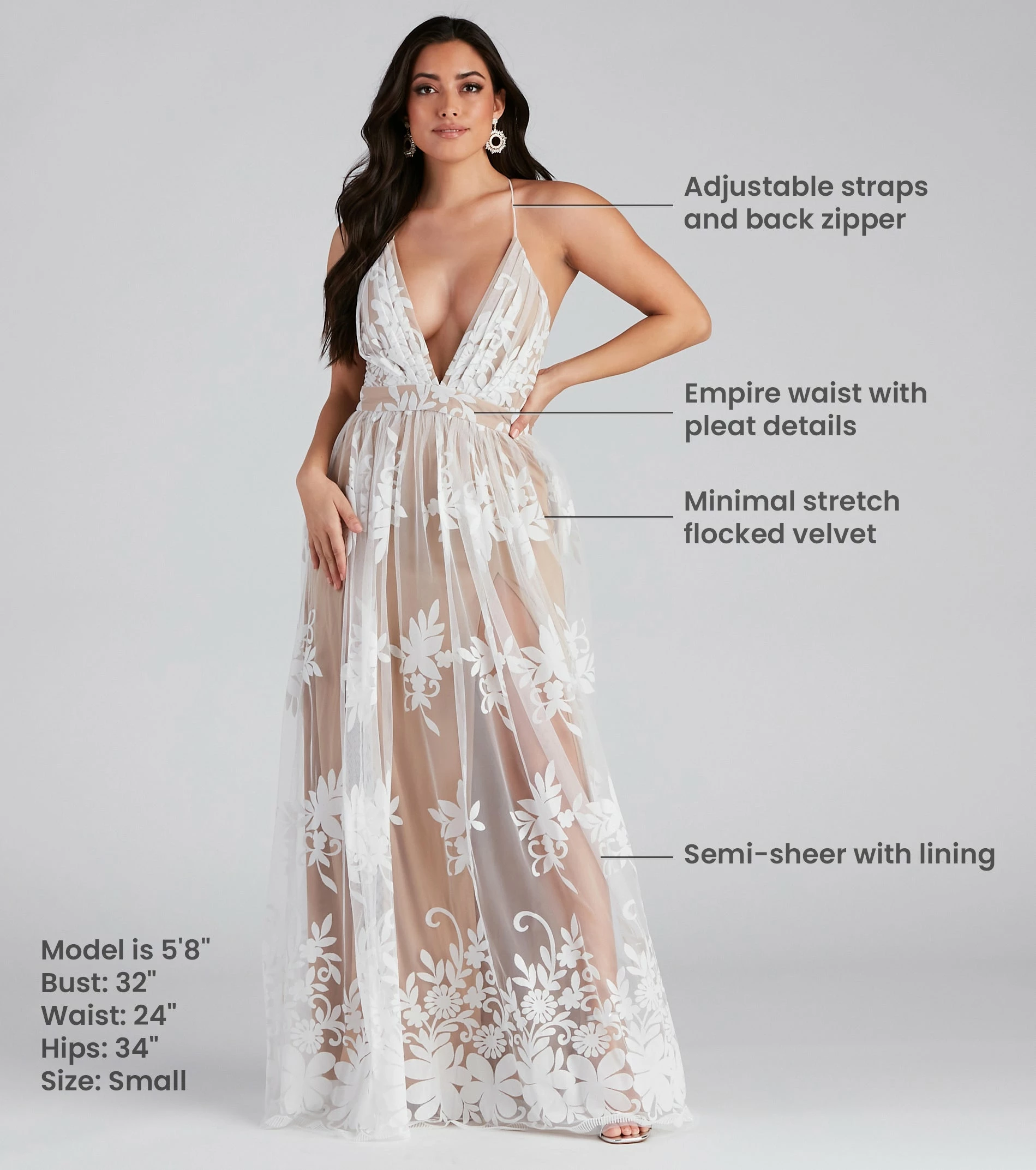 Windsor. Morgan Formal Flocked Velvet Dress 22 Windsor. Morgan Formal Flocked Velvet Dress - Image 20