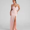 Windsor. Liz Formal Crepe Cutout Long Dress