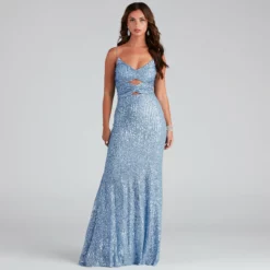 Windsor. Libbie Formal Sequin Cutout Dress