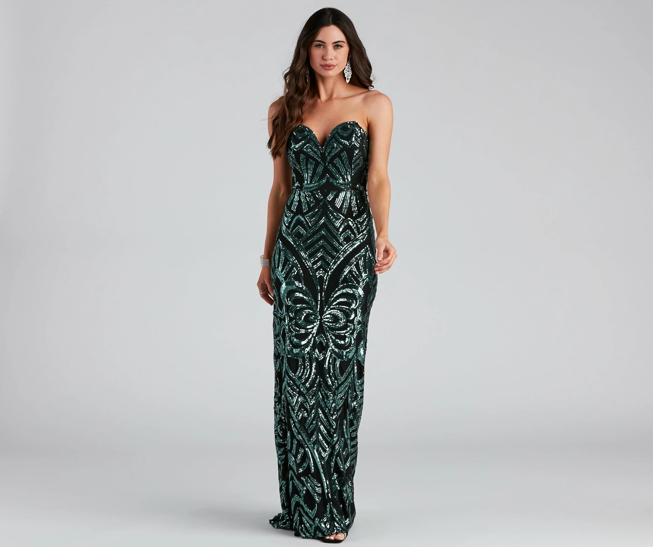 Windsor. Cassy Formal Sequin Lace Up Dress 5 Windsor. Cassy Formal Sequin Lace Up Dress - Image 3