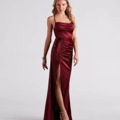Windsor. Serenity Ruched Satin Formal Dress 24 Windsor. Serenity Ruched Satin Formal Dress -Deals Skirt Store 05002 2367 3 0874972e 2f48 4f30 8a37 b898778c7a32