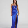 Windsor. Marley Satin Halter Formal Dress