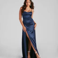 Windsor. Marissa Formal Satin Cowl Neck Dress -Deals Skirt Store 05002 2481 3