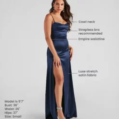 Windsor. Marissa Formal Satin Cowl Neck Dress -Deals Skirt Store 05002 2481 9 159706bb 88ec 42b0 ab64 eafef3a6d2f2