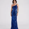 Windsor. Eleanor Formal Sequin One Shoulder Dress