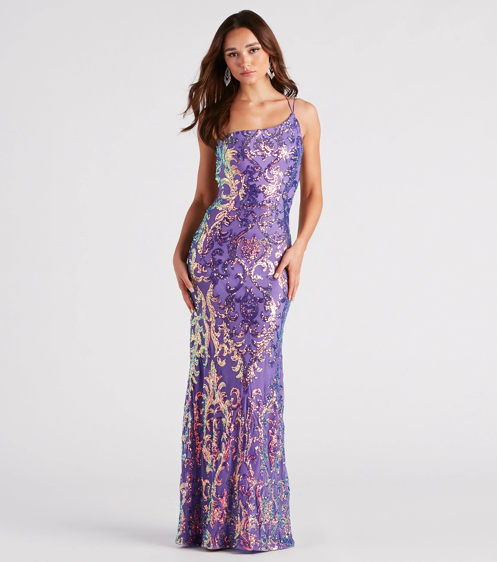 Windsor. Eleanor Formal Sequin One Shoulder Dress 7 Windsor. Eleanor Formal Sequin One Shoulder Dress - Image 5