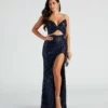 Windsor. Haven Cutout Sequin Formal Dress