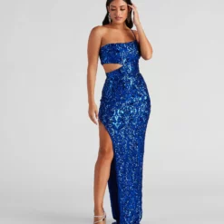 Windsor. Lenny Formal Sequin One Shoulder Dress