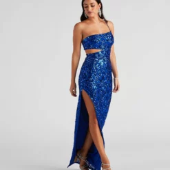 Windsor. Lenny Formal Sequin One Shoulder Dress -Deals Skirt Store 05002 2544 3