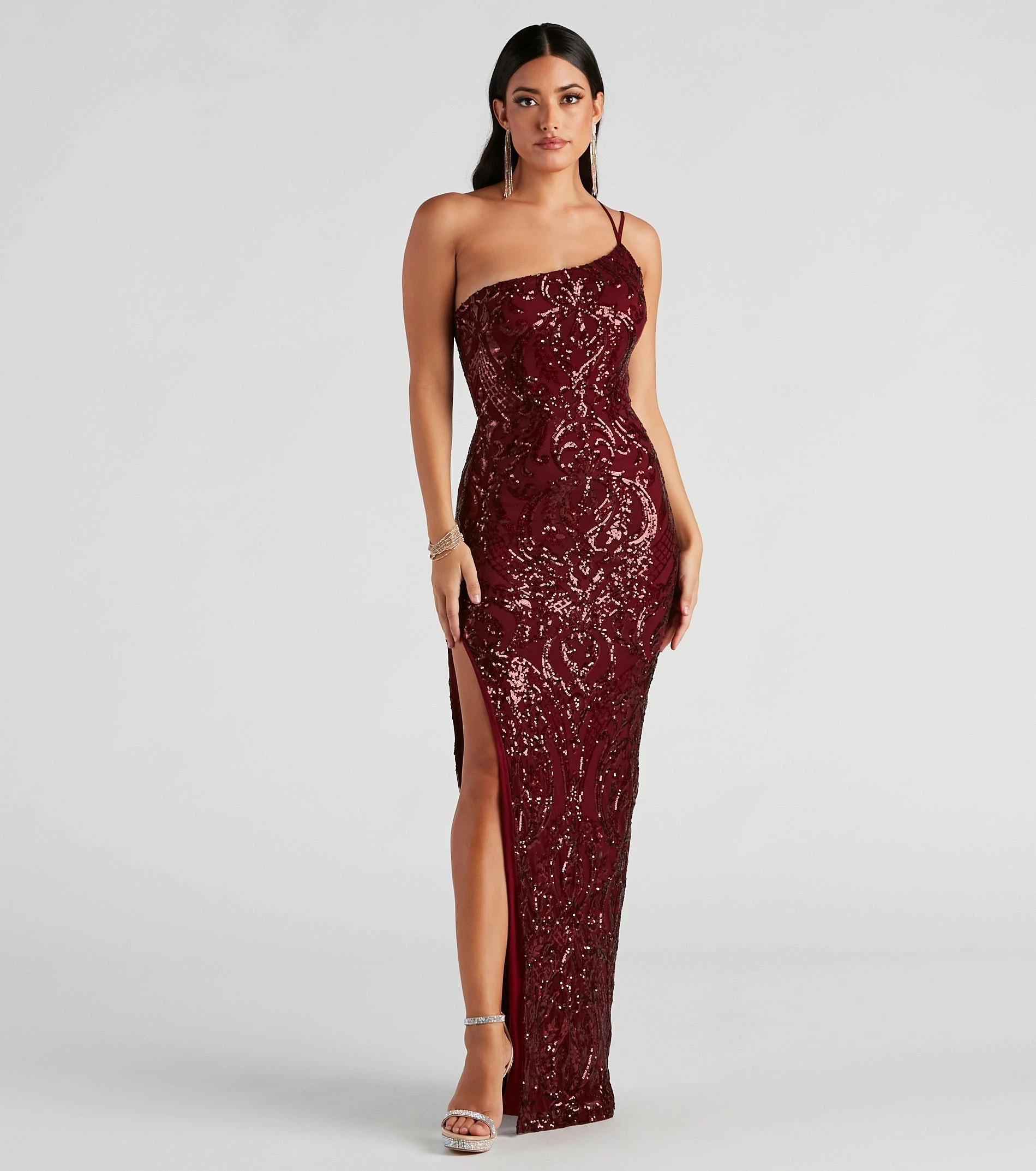 Windsor. Jaleen Formal Sequin One Shoulder Dress 5 Windsor. Jaleen Formal Sequin One Shoulder Dress - Image 3