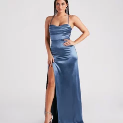 Windsor. Trixie Formal Satin A-Line Dress